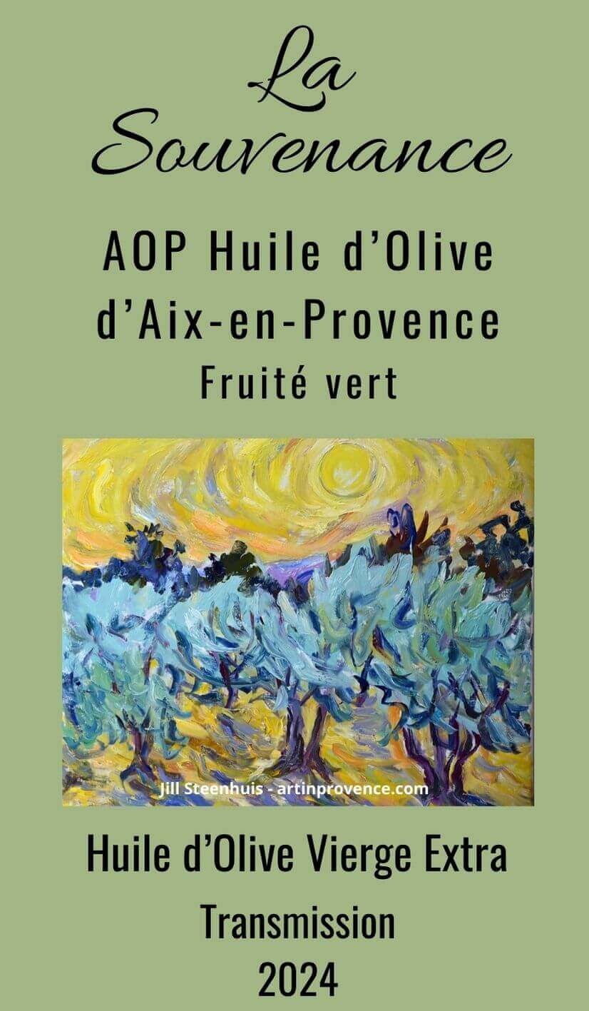 etiquette huile d'olives ramassées la souvenance